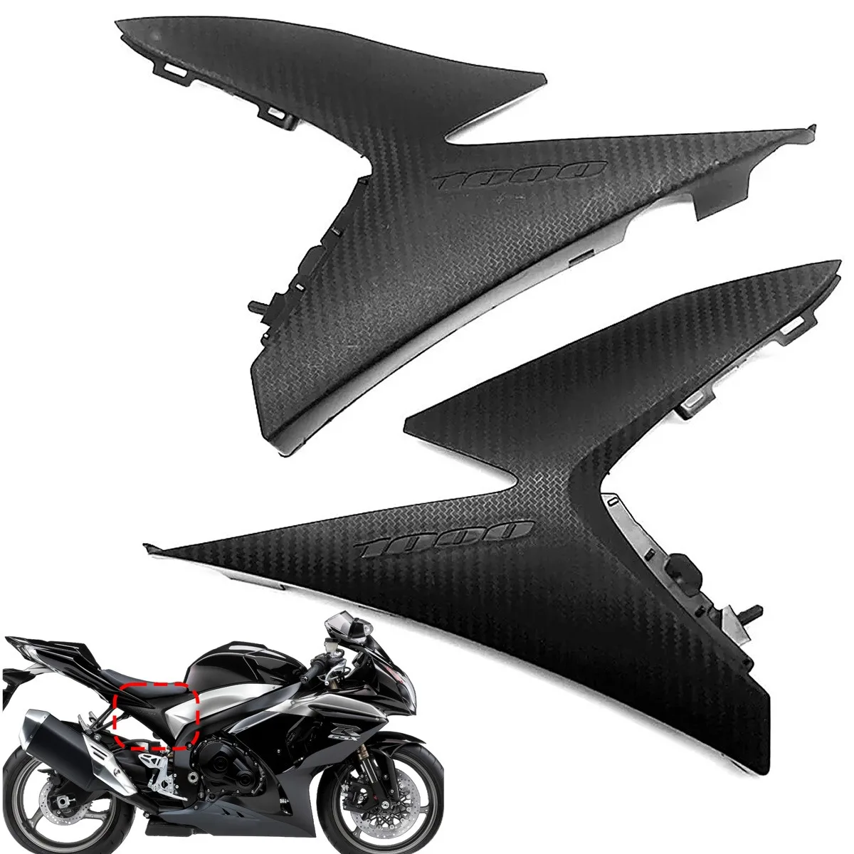 

Carbon Fiber Pattern Tail Unit under Seat Side Cover Fairing for suzuki gsxr1000 gsx-r 1000 gsx-r1000 gsx r1000 K9 L1 L6 2009 16