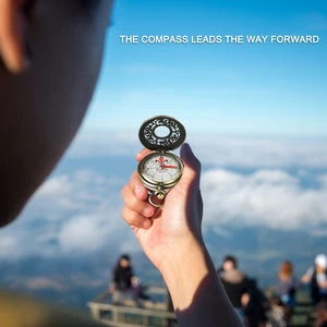 Vintage Armonze Pocket la bàn retro ngoài trời đi bộ đi bộ đi bộ điều hướng của trẻ em công cụ la bàn retro của trẻ em Đồng hồ đi bộ chính bán hàng chính - №9