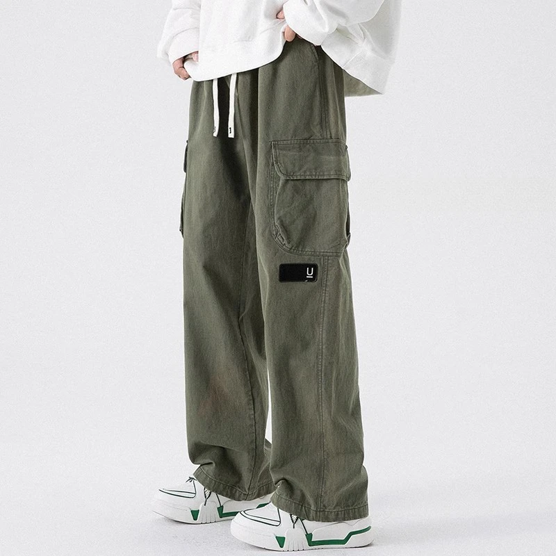 American Straight Overalls Retro Trendy Brand Ruffian Handsome Versatile Trend High Street Casual Pants