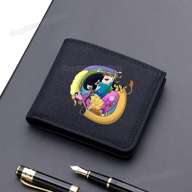 محفظة وقت المغامرة الكرتونية للرجال والنساء حاملي البطاقات جيك فين أنيمي الشكل طباعة Slimwallet السفر في الهواء الطلق المال كليب هدية