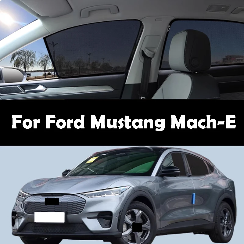 

For Ford Mustang Mach-E Mach E 2021-2025 Car Magnetic Sunshade Sun Visor Side Window Mesh Curtains Sunscreen Heat Insulation