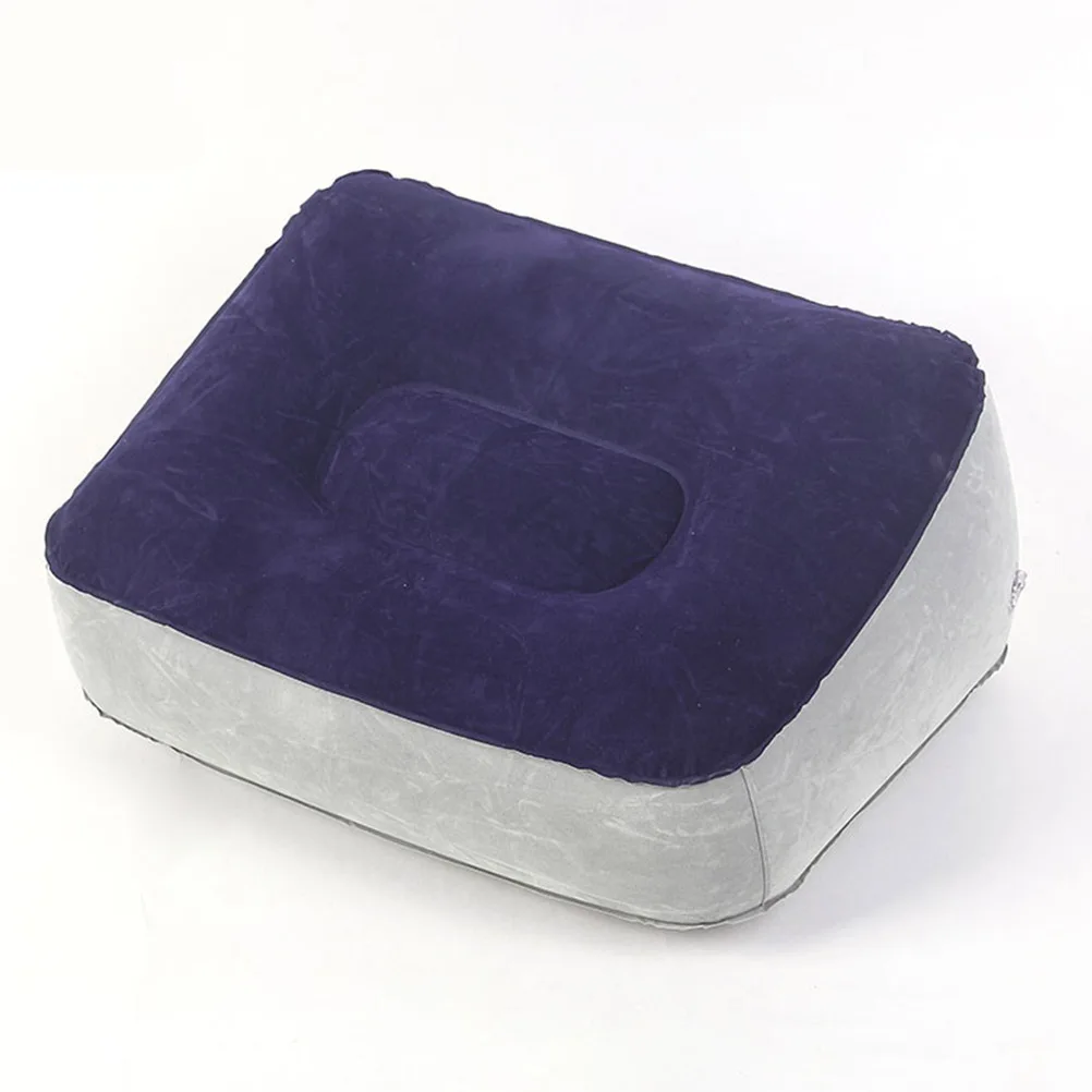 نفخ النبات يتدفقون بولي كلوريد الفينيل القدم حصيرة رمادي أزرق السفر القدم وسادة مسند الساق دعم وسادة لقطار الطائرة رحلة الراحة