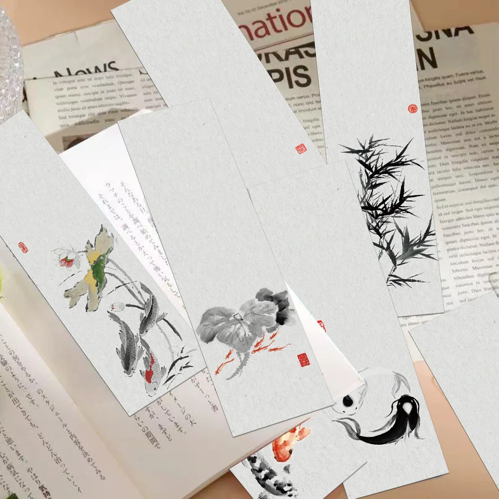 30 قطعة من الإشارات المرجعية لطلاء الحبر الصيني، علامات صفحة القراءة البسيطة، علامات ورقية مزخرفة، علامات قابلة للكتابة #3