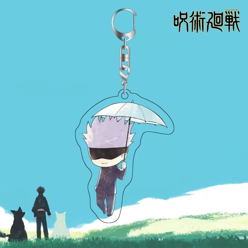 Anime Figure Itadori Yuji Kugisaki Nobara Fushiguro Megumi Key Ring Umbrella Acrylic Key Chain Model Plate Decor Collection