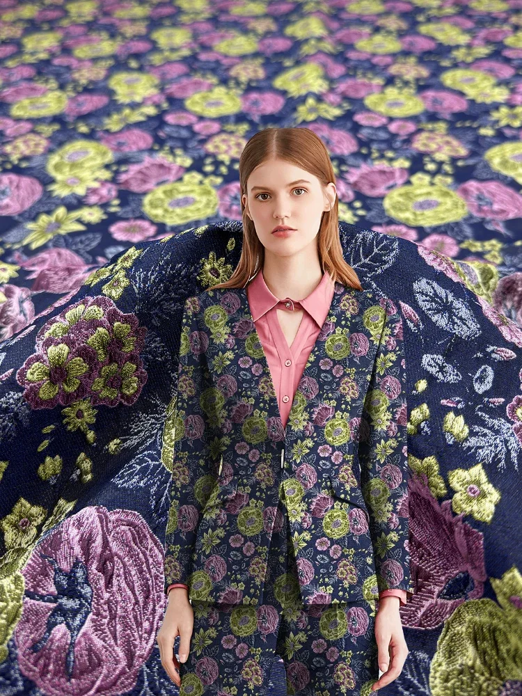 

Jacquard Relief Fabric for Diy Sewing Spring Autumn Suit Dress Windbreaker Sets Design Fabrics Cropping Cloth Wholesale