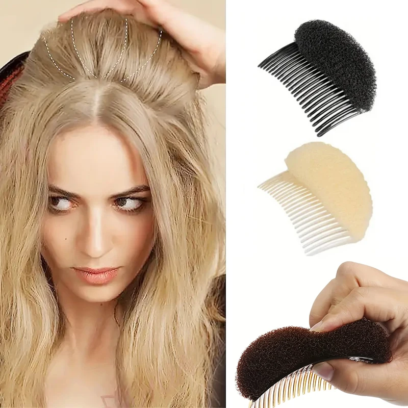 Image of 1/3 Stück Flauschige Haarpads Unsichtbare Volumen-Verstärker Haarspangen für Frauen und Mädchen Hochzeit Frisur-Accessoires