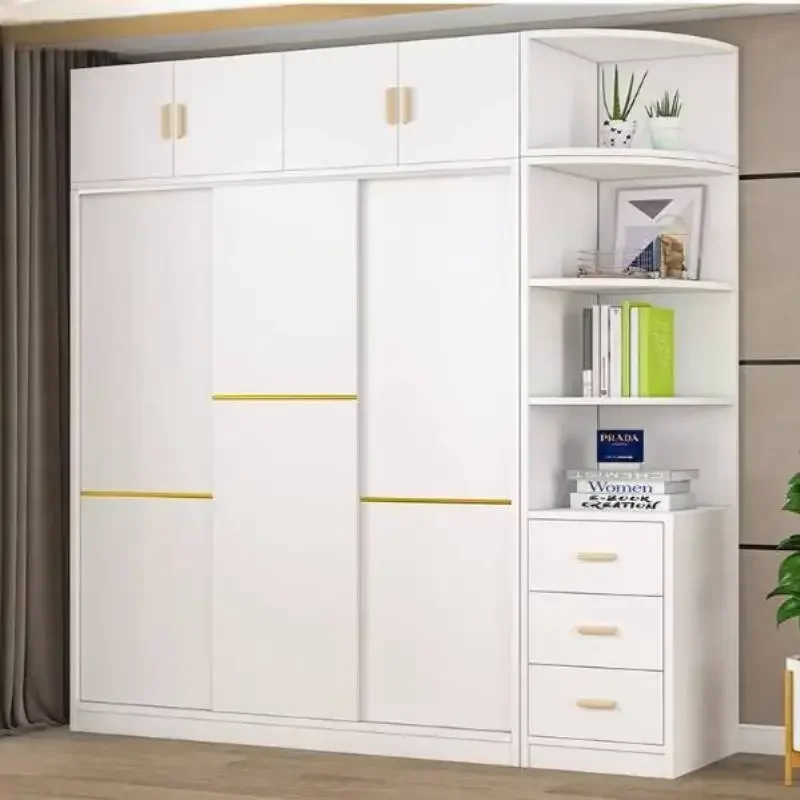 Nordic Orgnizer Wood Wardrobes Losets Mdf Quiet Wooden Closet Bedroom Wardrobes Sliding Door Armadio Camera Da Letto Furniture