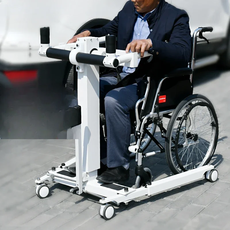 Electric lifting and shifting   nursing transfer device folding toilet chair for paralyzed disabled elderly people