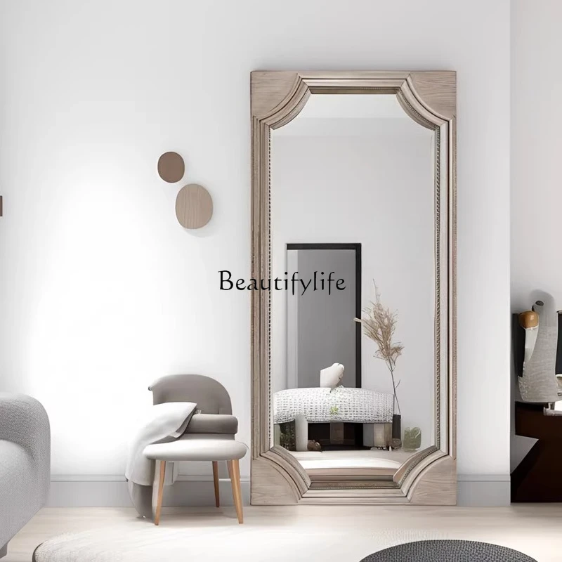 

French retro full-length mirror home wall-mounted full-length mirror wall-mounted