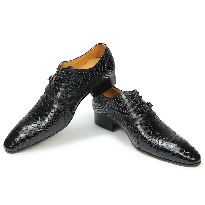 Men Shoes Genuine Leather Office Casual Shoe Oxford Handmade High Quality Wedding Evening Dress Footwear Rubber Sole Black