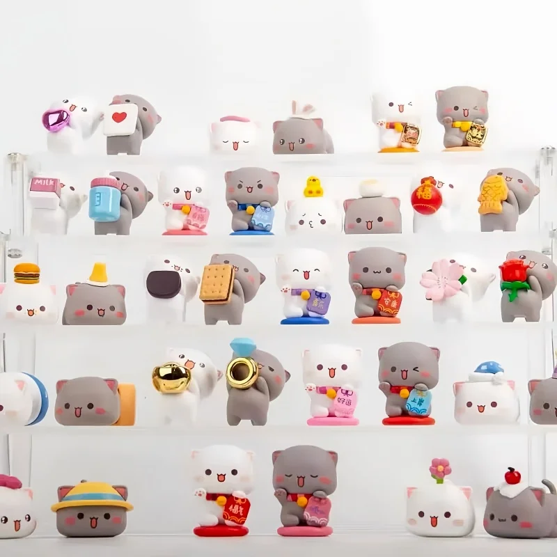 

Mitao Cat Blind Box Gray's Sweet Mini Universe Emoji Pack Series Cute Particle Cat Figurine Mystery Box Room Decor Surprise Gift