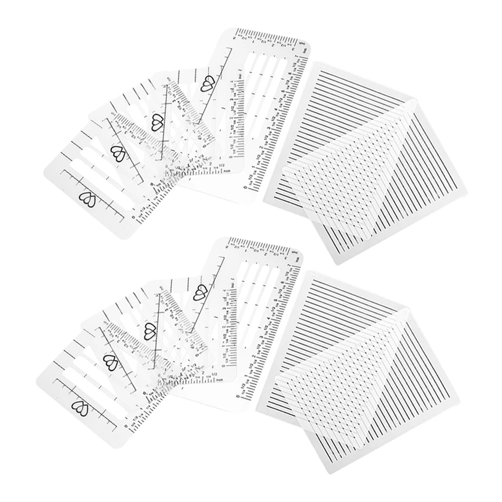 

12 Pcs Invitation Greeting Card Template Cards Envelope Craft Addressing Guide Notebook Stencil Crafting
