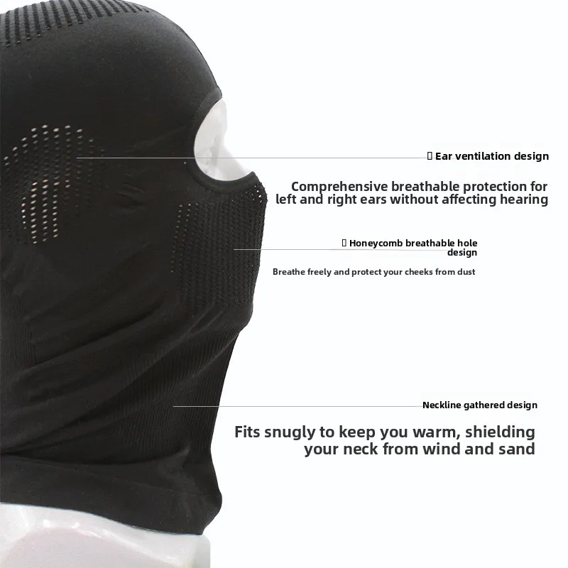 

Seamless Cycling Balaclava Sun Protection Breathable Nylon Helmet Liner for All Seasons Outdoor Sports