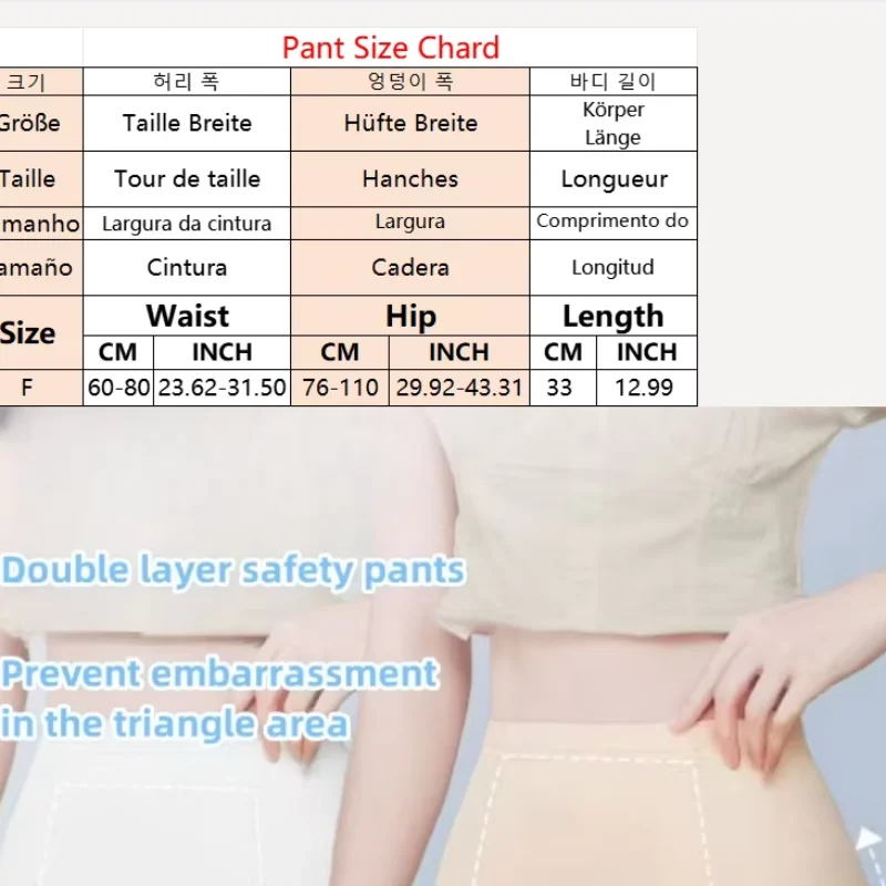 Elastische taille dames buikcontrole naadloze shorts dubbellaags onder de rok boxer veiligheidsbroek dames shapewear nieuw ondergoed