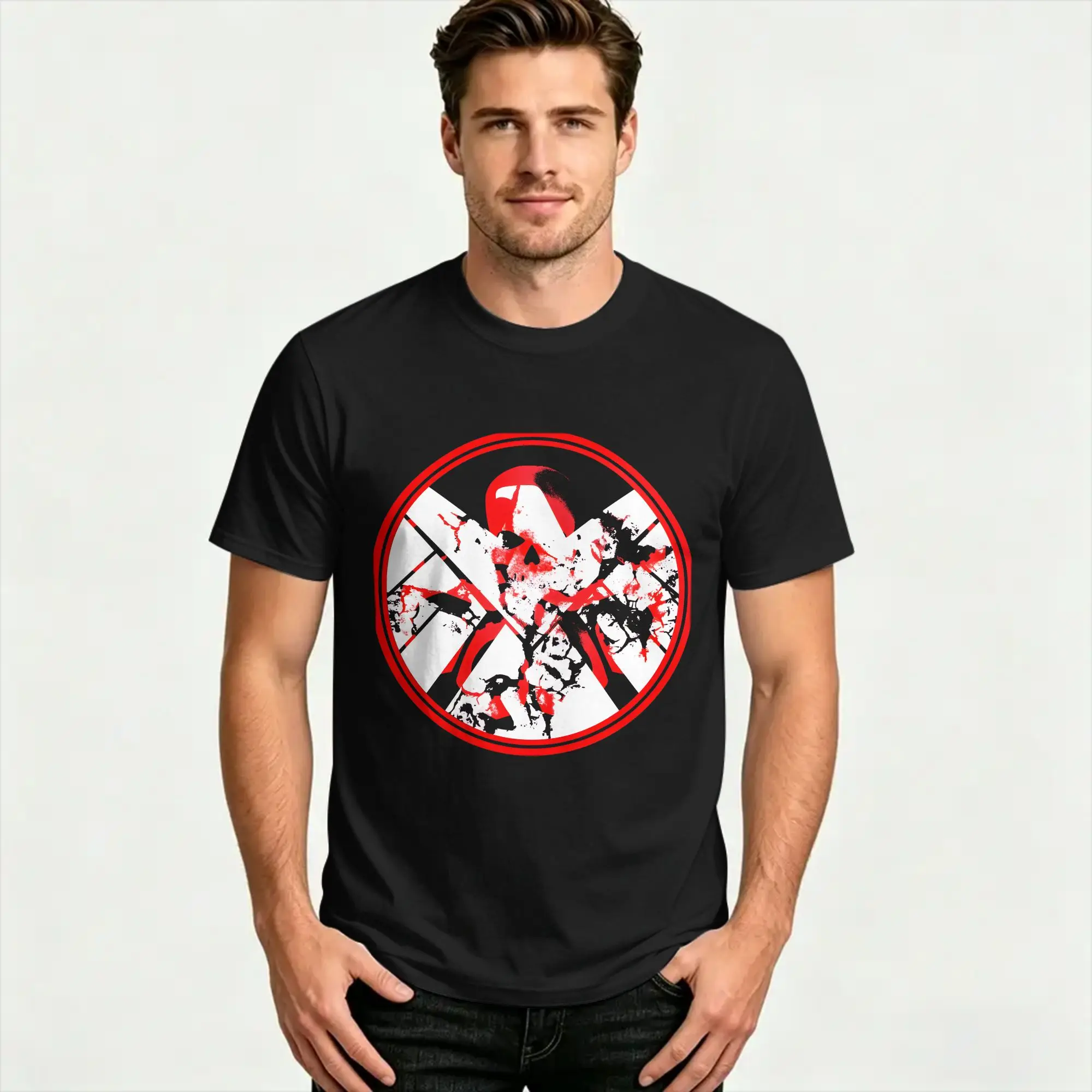agents of shield T Shirt  Harajuku T Shirts Short Sleeve Y2K Casual Tshirt Beach 100% Cotton Oversized Clothes