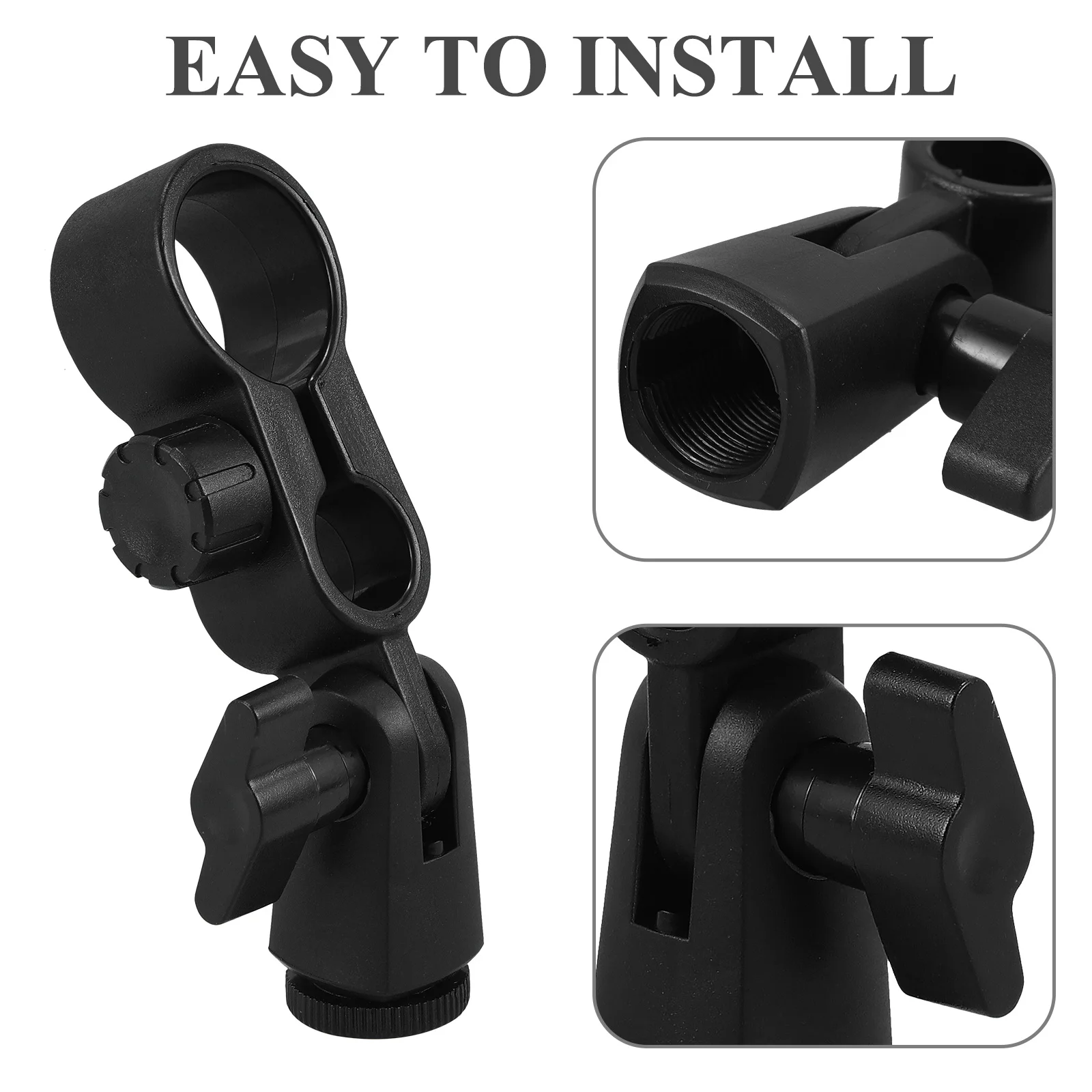 

2pcs Microphone Clips Shock Mount For Handheld Mic Holder Clamp Replacement Plastic Mic Stand Clip Ktv Concert Stage Use