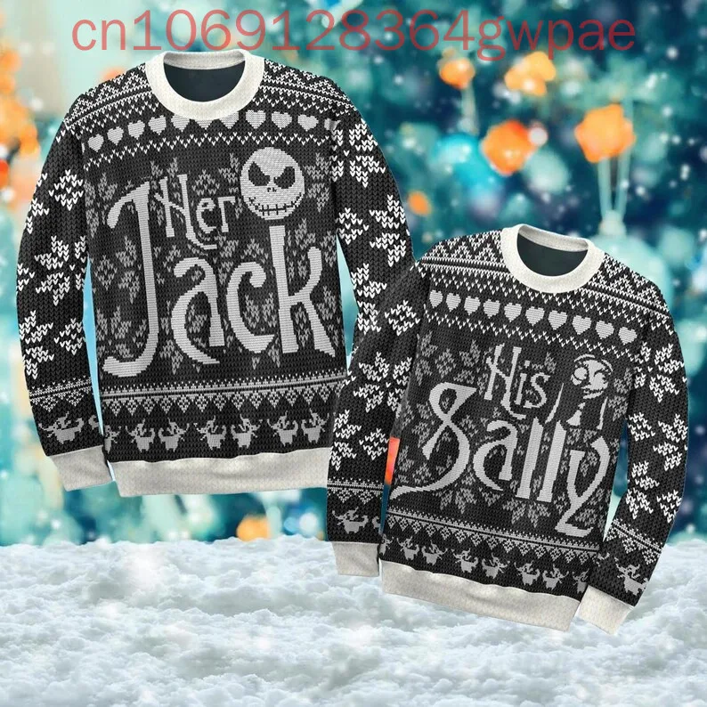 His And Her Nightmare Couple Ugly Christmas Sweater Before Christmas Skeleton Xmas Sweatshirt Christmas Gift For Men Women