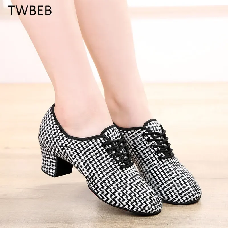 女性用ラテンダンスシューズ,5cmハイヒールシューズ,サルサ,社交,タンゴ,モダン,トレーニング,ダンススニーカー