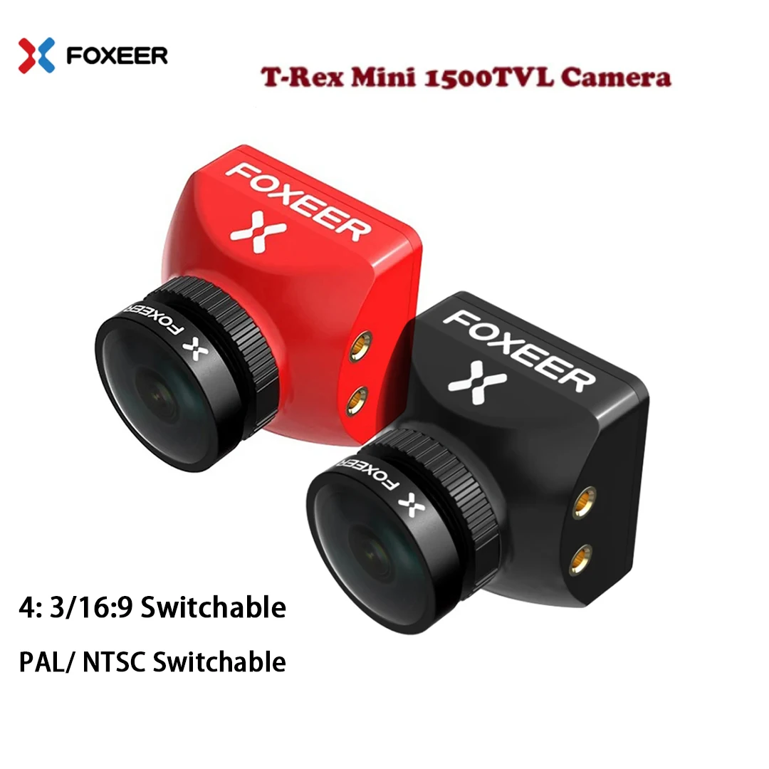 

Foxeer T-Rex Mini 1500TVL 6ms Low Latency CMOS 2MP 4:3/16:9 PAL/NTSC Switchable Super WDR FPV Camera for FPV Racing Drones