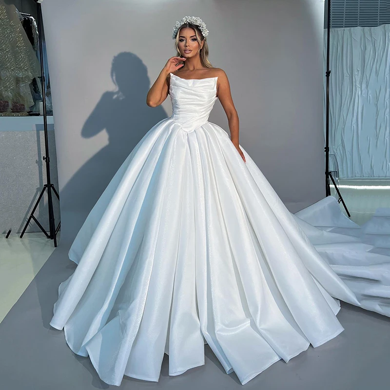 

Eightree 2024 Formal A-Line Wedding Dresses White Strapless Princess Bridal Dress Boho Wedding Prom Ball Gowns bestidos de novia