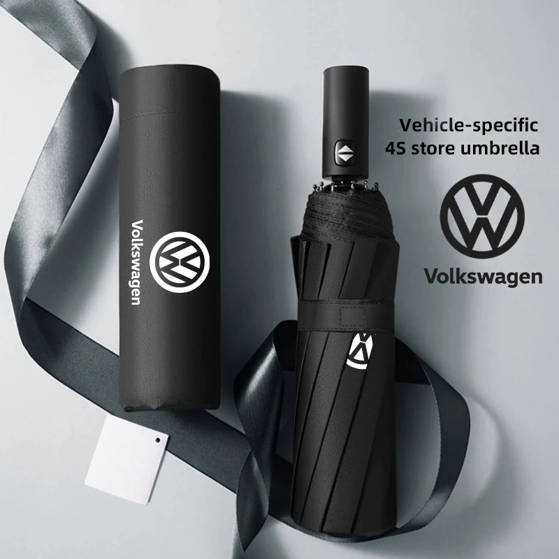 폭스바겐 VW 폴로 골프 T5 캐디 T4 투란 GTI 파사트 시로코 티구안 GTD용 휴대용 자동차 우산 자동 접이식 우산