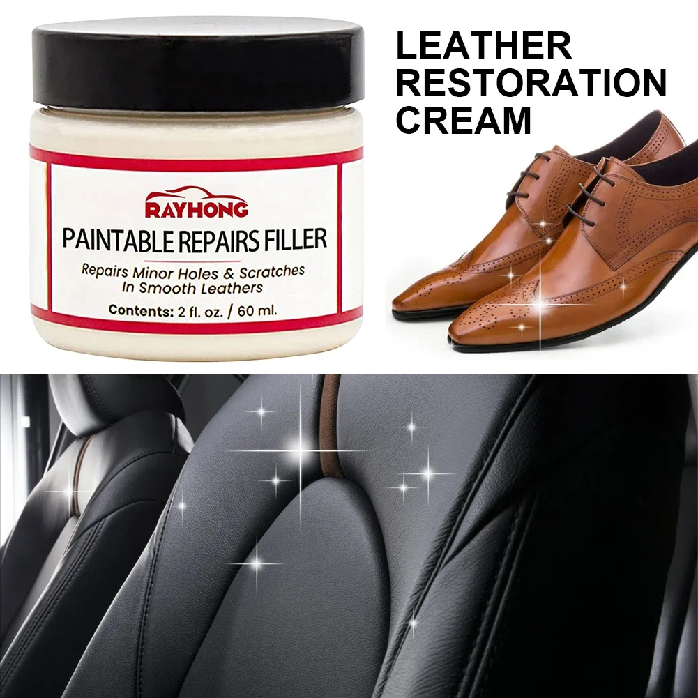 20ml/60ml Leather Filling Paste Car Seat Scratch Repair Cream Leather Restoration Cream Natural Leather Filler Car Accessories