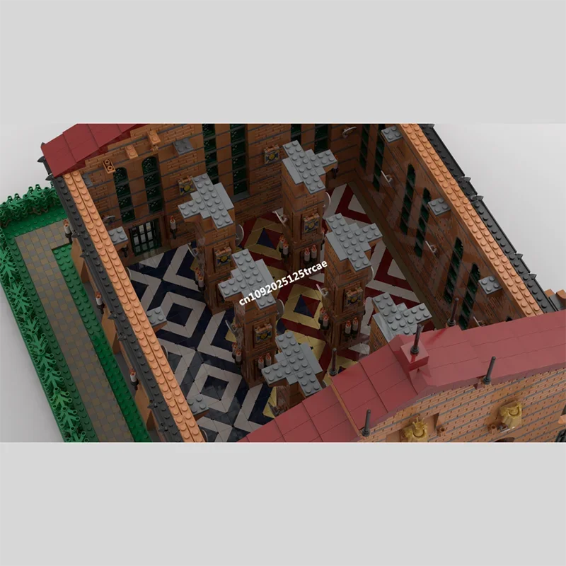 Neue Stadt Heißer Verkauf Street View Moc Modulare Lion Kopf Halle Modell Bausteine Diy Kreative Ideen Kinder Spielzeug Geburtstag Geschenk