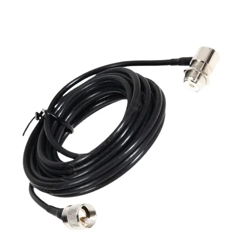 Cabo de montagem de extensão rg58 de 5m pl259 uhf para so239, ideal para antena de rádio de carro móvel, para kenwood yaesu icom TM-261