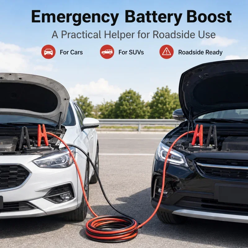 4-meter Fully Enclosed Car Battery Jumper Wire, Pure Copper Connection Wire, Thickened Jumper Wire, Jumper Wire Jumper Cable
