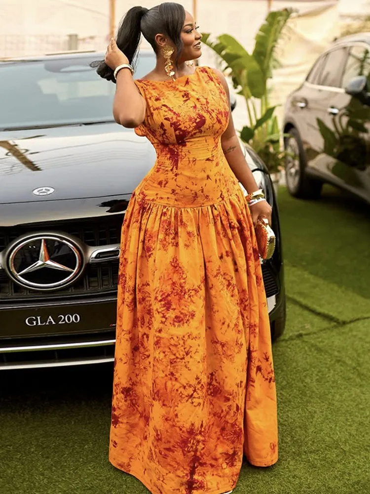 

African Dresses For Women Elegant 2025 Summer Autumn Dashiki Maxi Dress Ladies Traditional African Clothing Fairy Dreaes