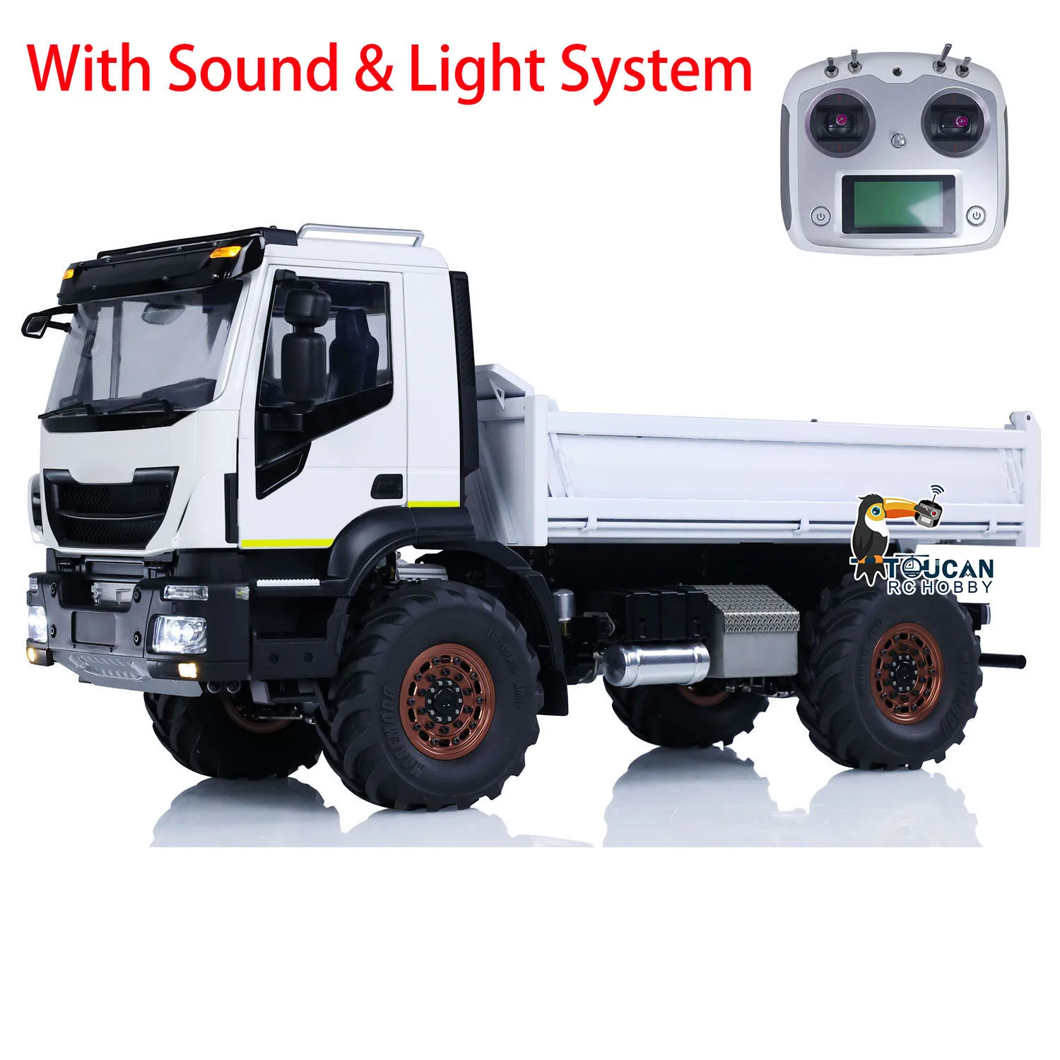 

4x4 RC Hydraulic 1/14 Metal RC Dumper Trucks Controlled Tipper Dump Cars Model Light Sound Painted Finished Vehicle Toy TH23187