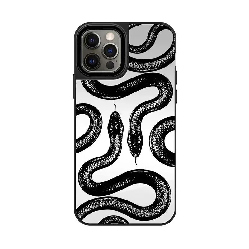 

Snake Mirror Magnetic iPhone 11 12 13 15 14 Pro Max Protective Case, Fits iPhone 15 Pro Max