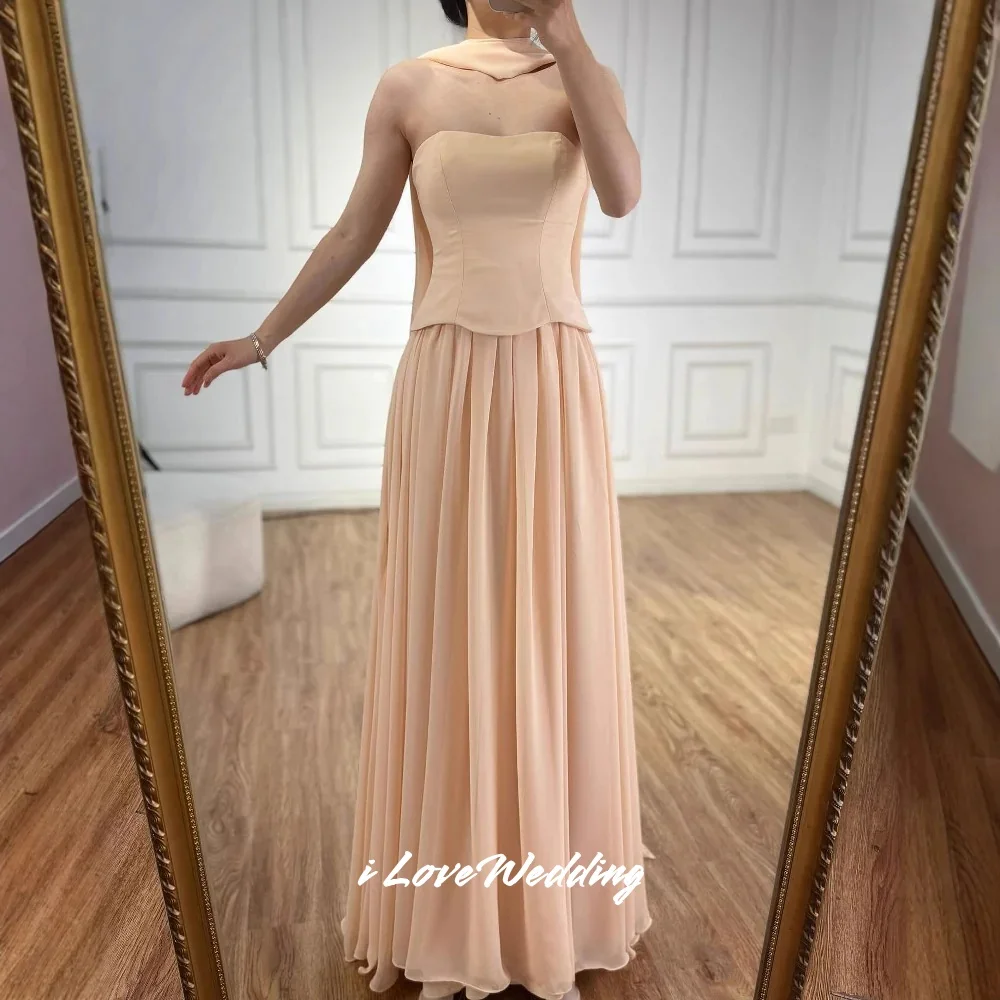 Elegant Strapsless Evening Dress 2025 Satin Sleeveless A-Line Pleated Floor-Length Sweep Train Wedding Party Dresses Customized