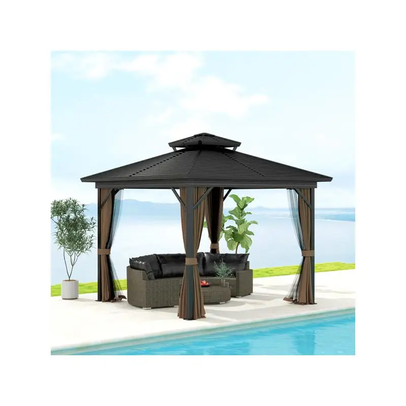BBQ Cooking Pergola - Outdoor Kitchen Canopy for Grilling & Dining, Weather-Resistant Patio Shade Structure
