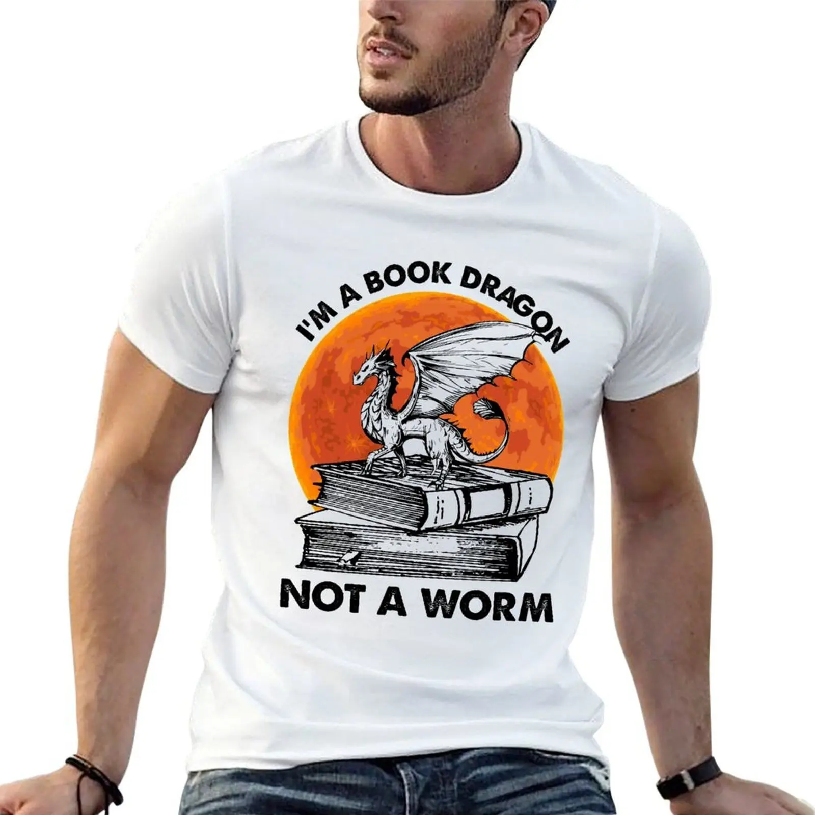 

I'm A Book Dragon Not A Worm T-Shirt anime t shirts oversize t shirts for man graphic tees anime tshirt T-Shirt