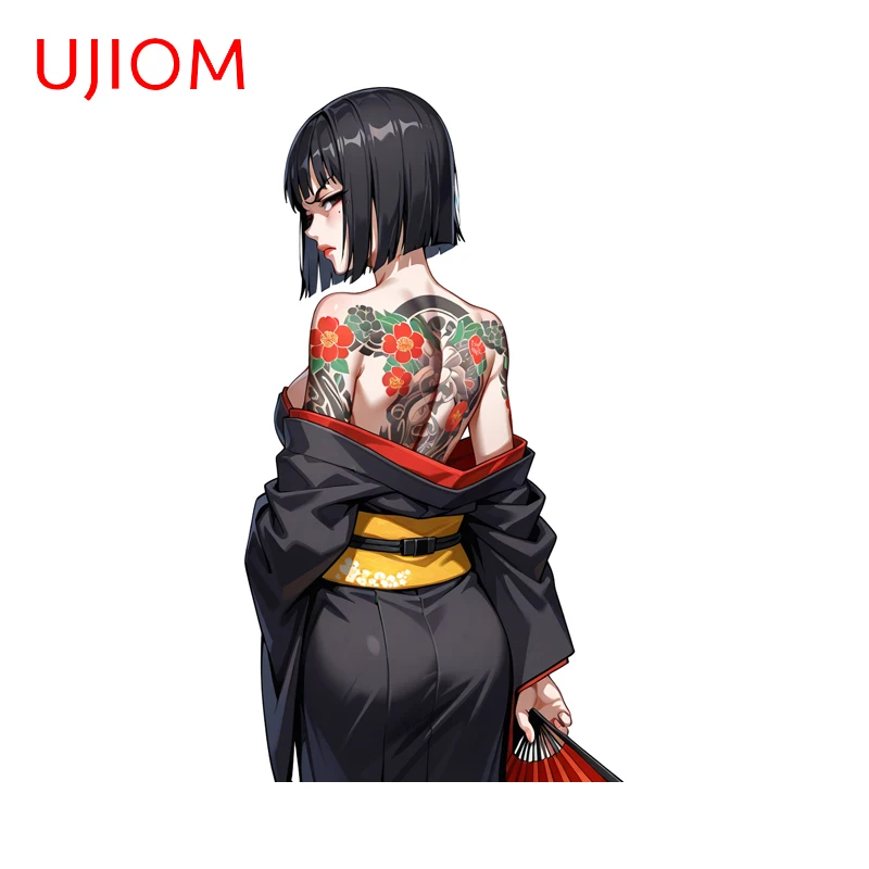 UJIOM Exquisite Tattoo Girl Character Peripheral Wall Sticker Elegant Attractive Sunscreen Decal Suitable For Computer Case Home