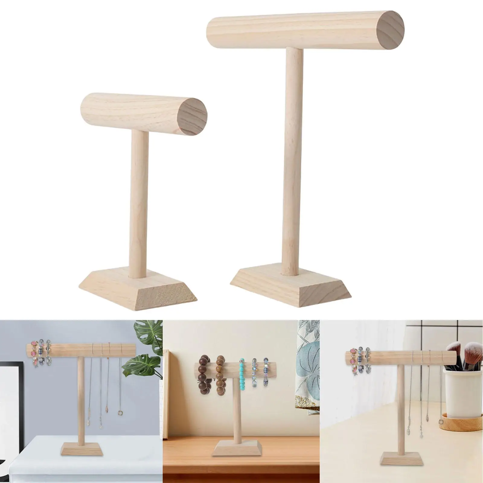 

Wooden Display Jewelry Accessory Stand Stand Tray for Necklace Bangle Home