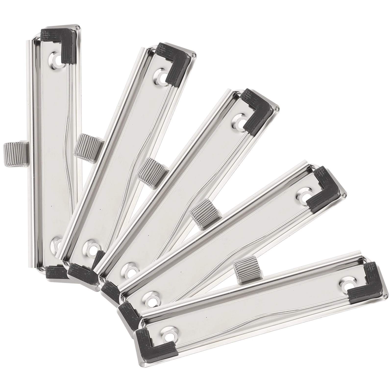 

5 Pcs File Folder Clips Pen Clipboard Clips Holder Aluminum Heavy Silver Office Supplies Document Board Organizer