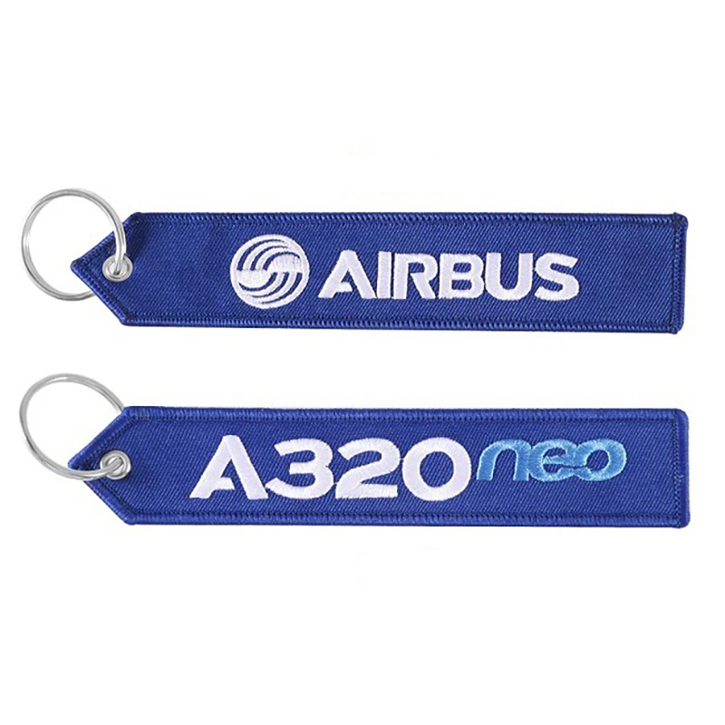 Aviation Keychain A320neo Cessna Lufthansa Logo Both Sides Embroidery Car KeyChain Accessories Backpack Suitcase Tags