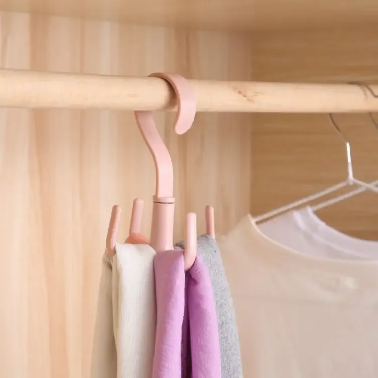 Space Saving Rotated Hanger Hooks Wardrobe Clothes Rack Hanger Organizer Bag Hanger Shoes Belt Scarf Hanging Rack Closet Hanger