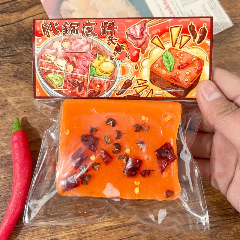 Simulation Mini Hot Pot Base Pinch Squeeze Toy Creative Soft Hot Pot Base Slow Rebound Decompression Toy Kids Stress Relief Toys