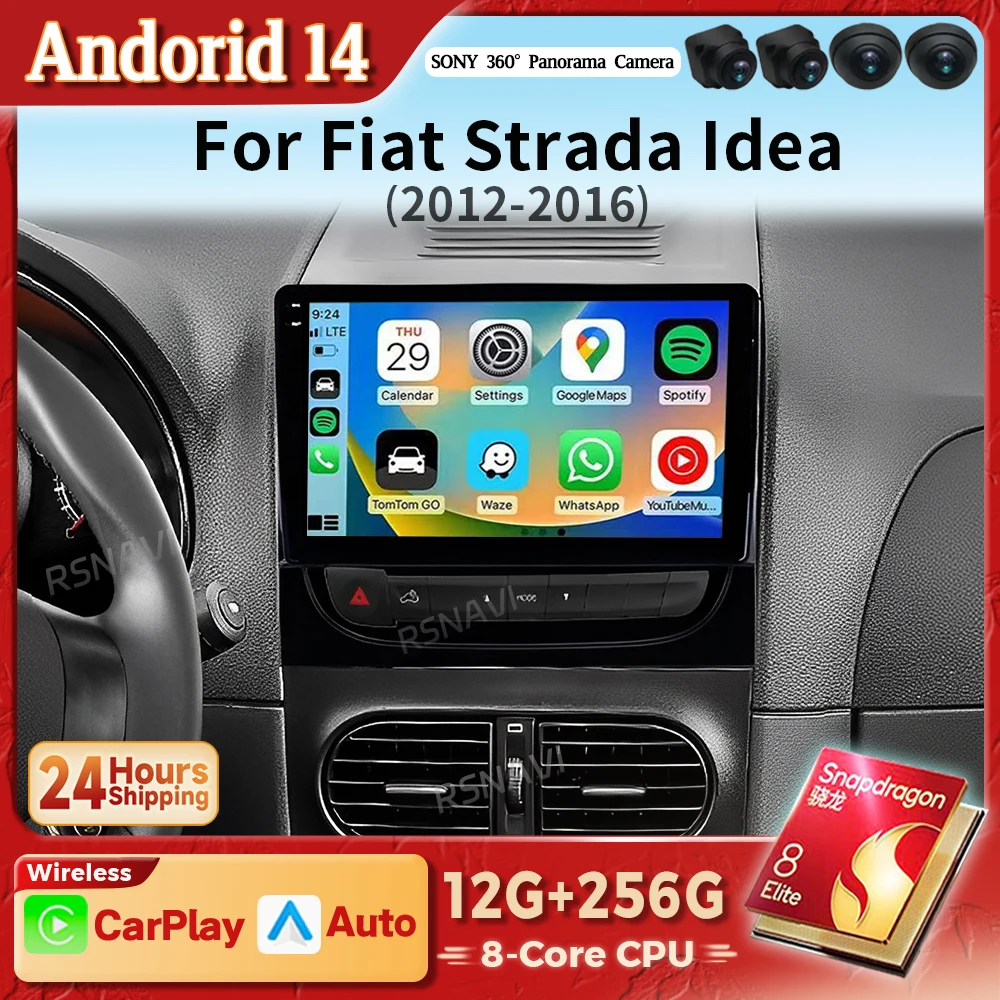 

Android 14 Carplay Auto 2K Screen Car Radio Multimedia Player For Fiat Strada Idea 2012 - 2016 Autoradio BT Stereo 2din Qualcomm