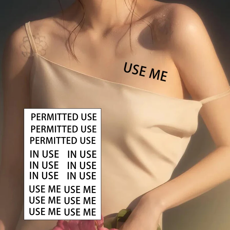 Please Use My Catchphrase for Chest, Thigh, Abdomen, Sexy Temporary Stickers, Waterproof and Sweat Proof Tattoo Stickers
