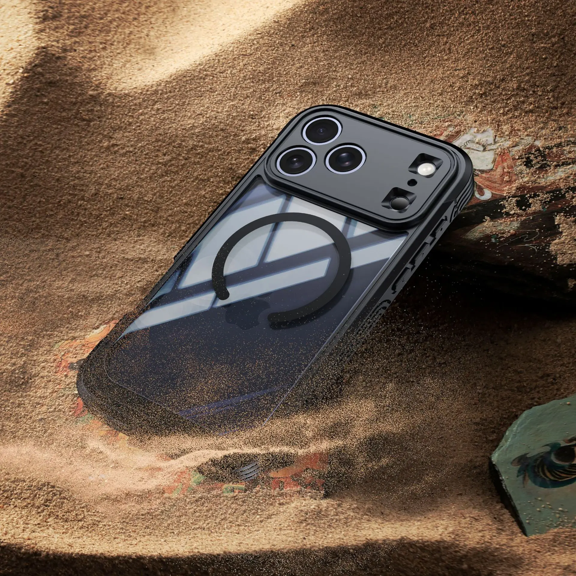 Magnetyczne etui trzywarstwowe do iPhone 18 17 Pro Max, kompatybilne z ładowaniem bezprzewodowym, osłona z uszczelką, etui odporne na wstrząsy do iPhone 18 Pro Max i iPhone 17 Pro. — zdjęcie produktu 3