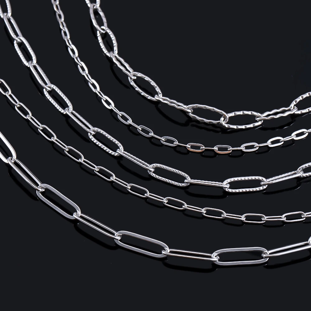 2 meter roestvrijstalen framekettingen voor doe-het-zelf mannen hiphopstijl sieraden maken ketting armband tas ketting materialen geen vervaging