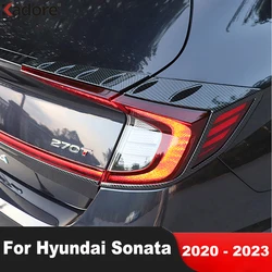 Rear Tail Light Lamp Cover Trim For Hyundai Sonata 2020 2021 2022 2023 Carbon Fiber Car Taillight Molding Trims Accessories