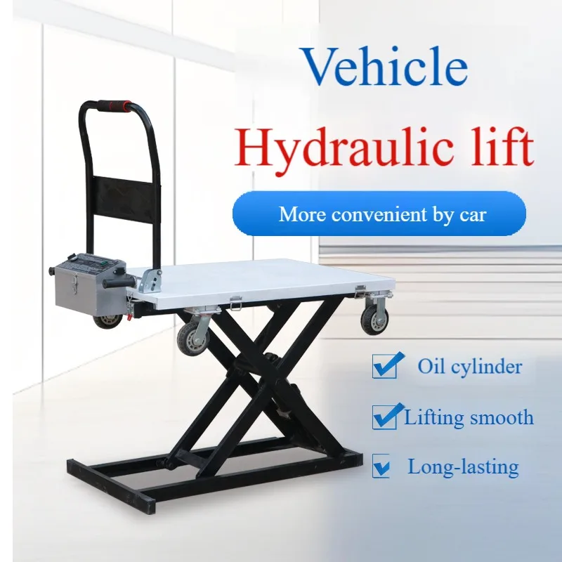 

Electric Hydraulic Lift Platform Truck Portable Transport Push Type With Automatic Height Control For Warehouse And Factory