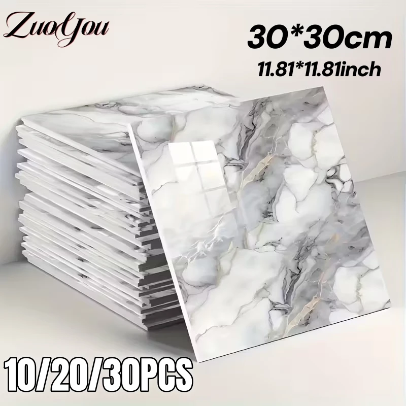 

30/20/10PCS Self Adhesive Faux Ceramic Tile Wall Sticker for Bathroom Bedroom Wall Cladding Peel and Stick Wallpapers Home Decor