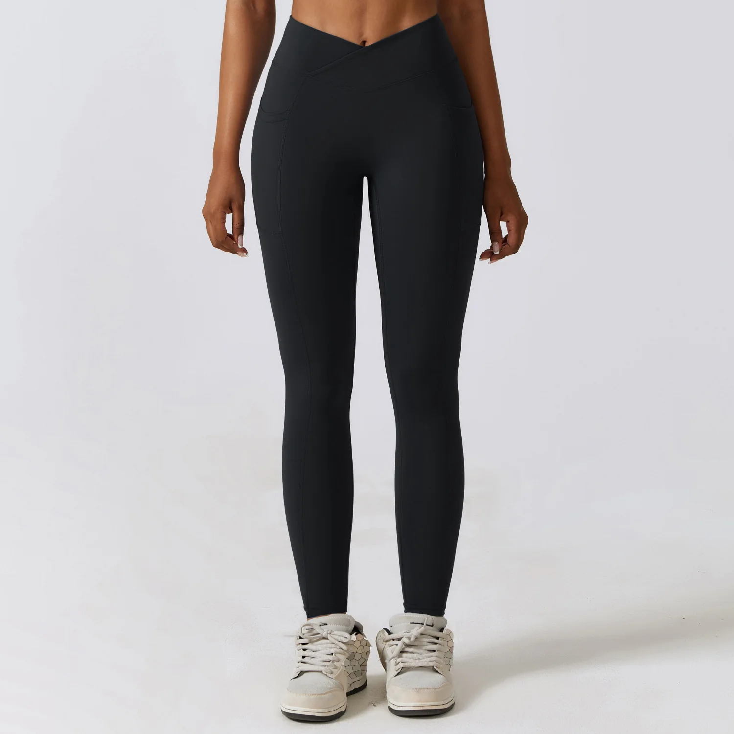 Women High Waist Sport Leggings Slim Fit Pocket Sweatpants Outdoor Running Push Up Fitness Pants Gym Yoga Pants