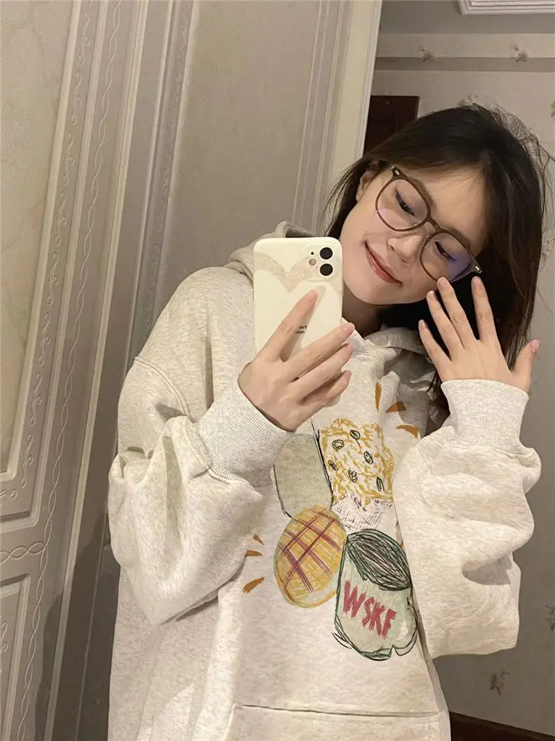 بلوزة من الصوف مع قبعة ملابس الربيع النسائية الخريف خمر الأوروبية الأمريكية المتخصصة الجمالية جيوب كبيرة Y2K دائم جميل